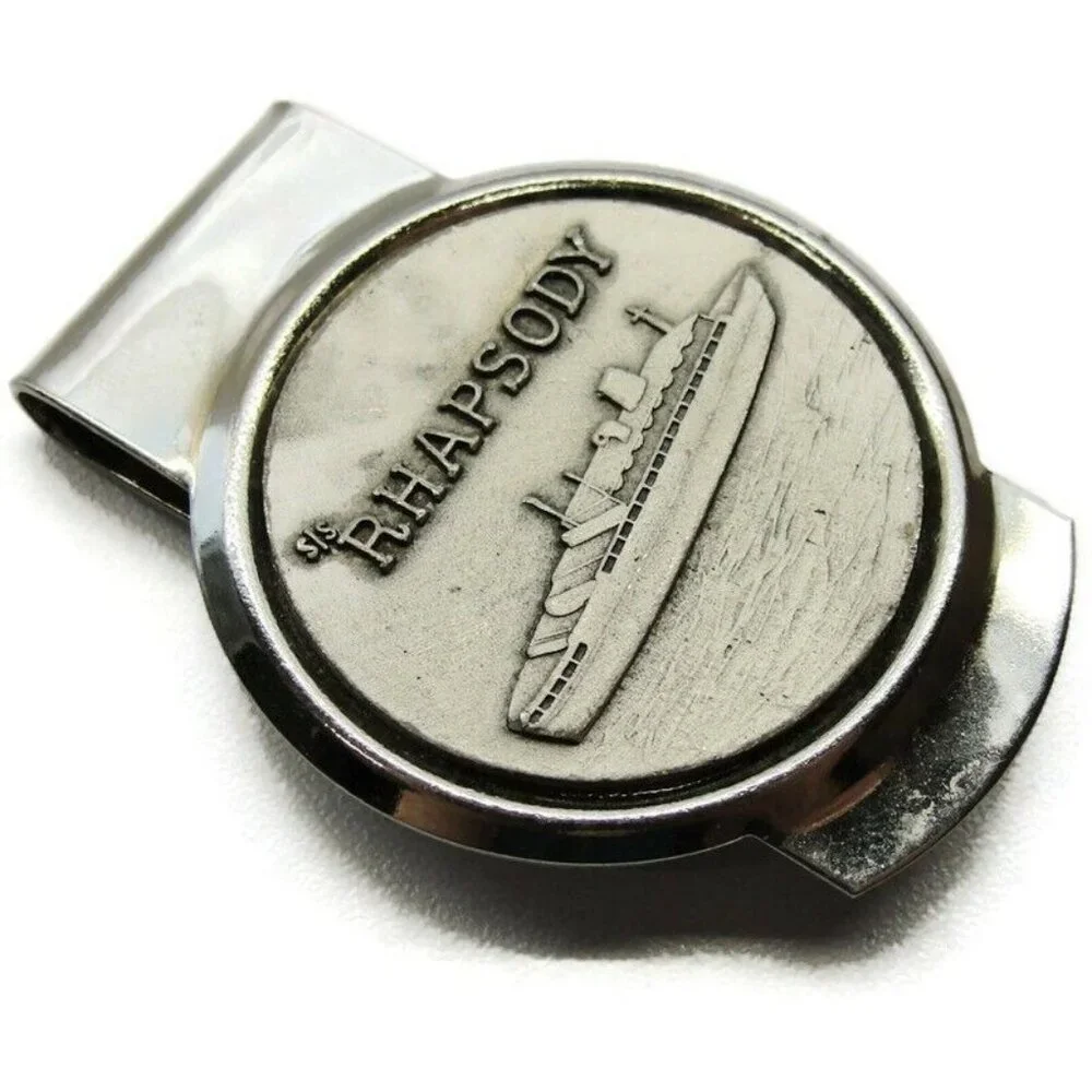 Rhapsody Cruise Ship Money Clip Stainless Steel Tag Master USA